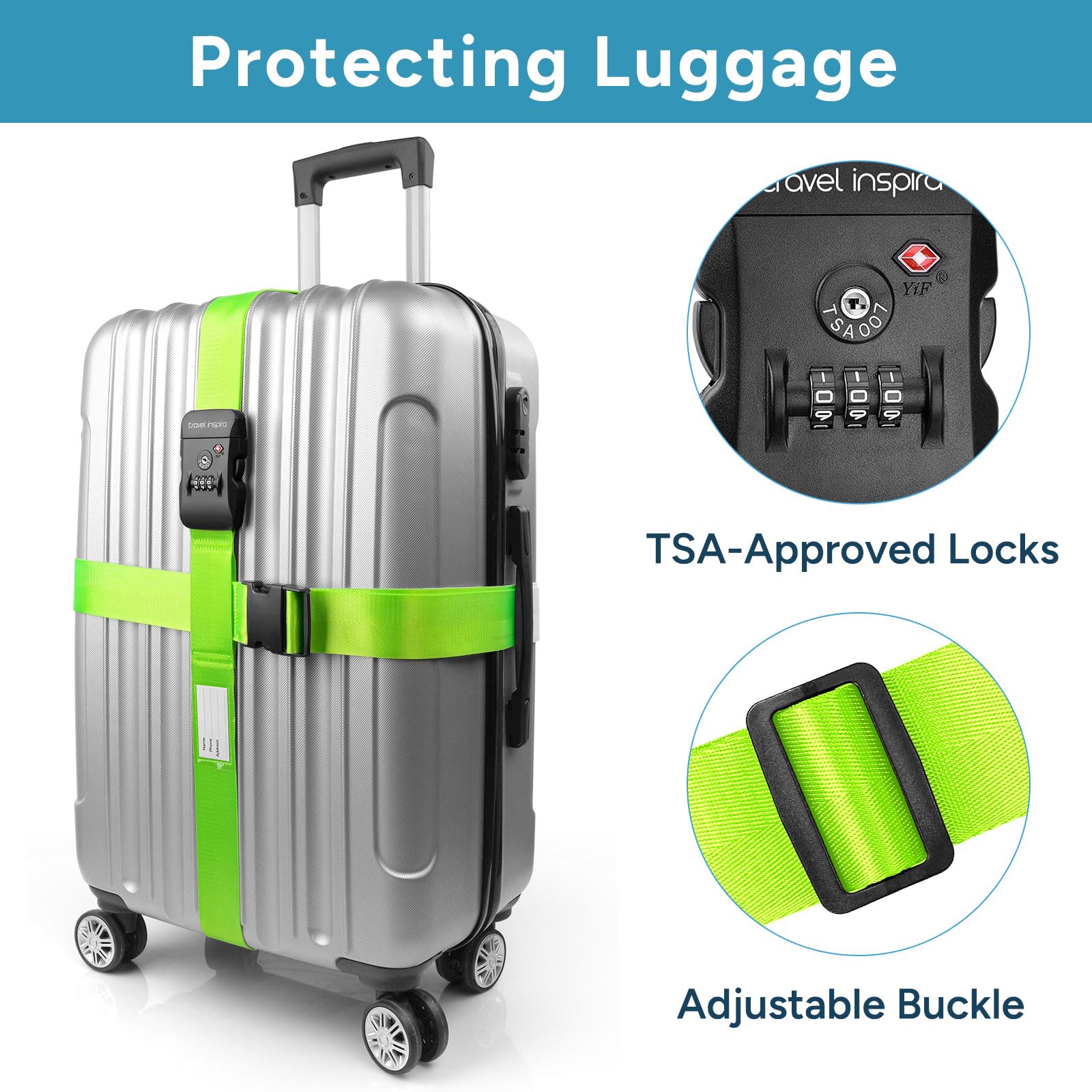 Amazon.com: Luggage Straps with TSA Lock, Travel Belt for Luggage